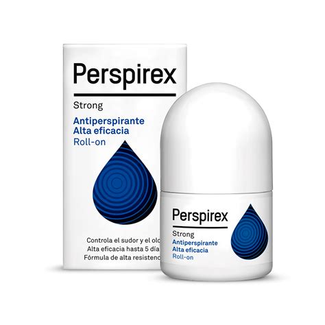 Primer plano del envase de Perspirex Strong, destacando su concentración de activo