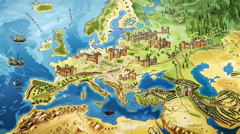 Mapa histórico de producción de mantequilla en Europa medieval.