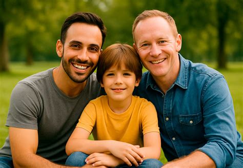 Infografía que representa la estructura de una familia homoparental con roles flexibles y participación equitativa.
