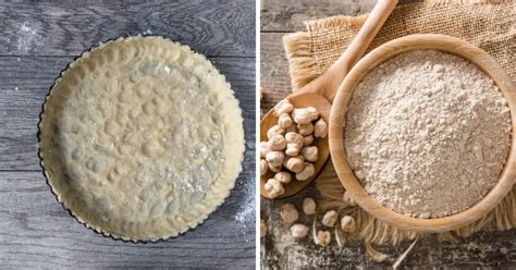 Proceso de blanqueo de la masa de tarta con legumbres