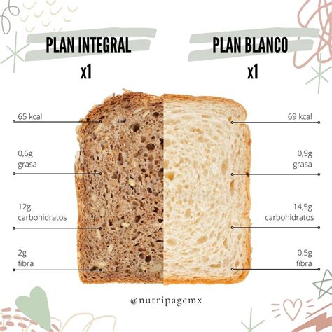 Infografía comparativa: perfil nutricional de la harina integral vs blanca.