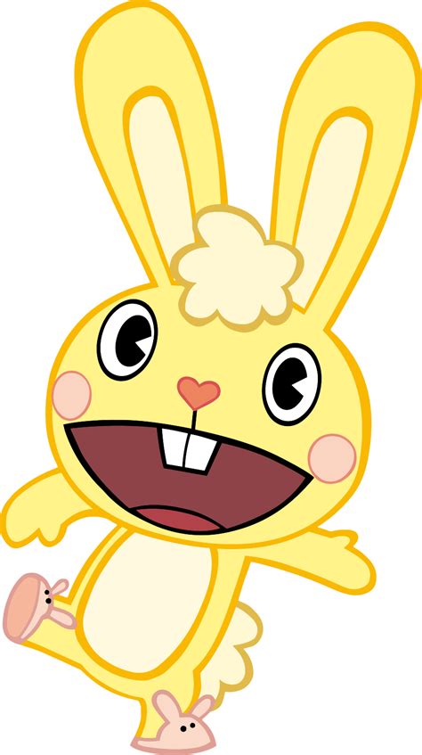 Ilustración de los personajes principales de Happy Tree Friends: Cuddles, Giggles, Toothy y Lumpy