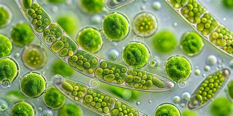 Imagen microscópica de un biofilm microbiano, mostrando microalgas, nemátodos y rotíferos.