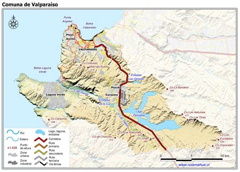 Mapa topográfico de la Comuna de Camarones con cuadrícula UTM
