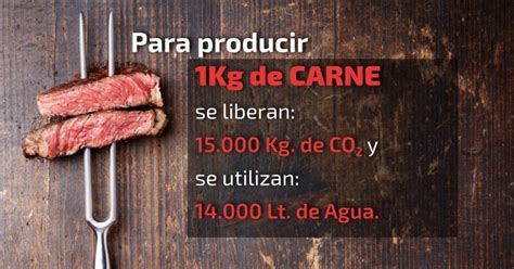 Infografía comparando el uso de agua para producir un kilo de carne vs. un kilo de vegetales