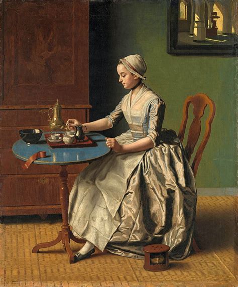 Jean-Étienne Liotard. Dama vertiendo chocolate. Hacia 1774.