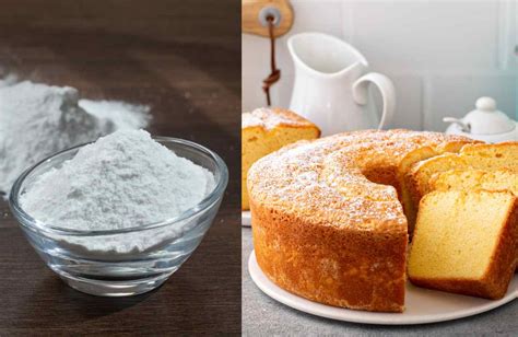 Esquema visual de los ingredientes principales: harina, yogur, polvo de hornear y la mezcla de canela con azúcar.