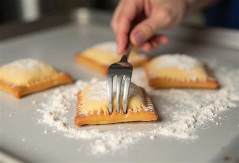 Persona sellando los bordes de una empanada con un tenedor
