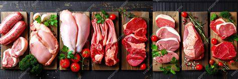 Fotografía profesional de diferentes cortes de carne cruda listos para ser colocados en la parrilla