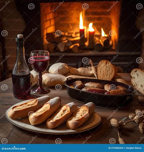 Ilustración de antiguos rituales con pan y vino