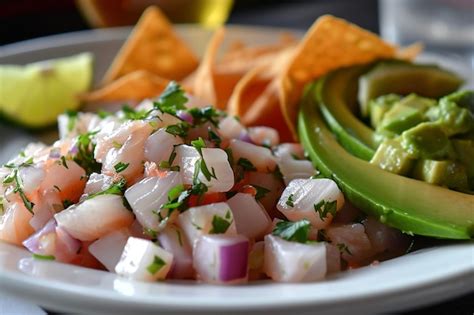 Plato de Ceviche fresco y colorido