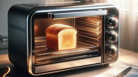Foto de un horno tostador moderno en una cocina, mostrando su tamaño compacto