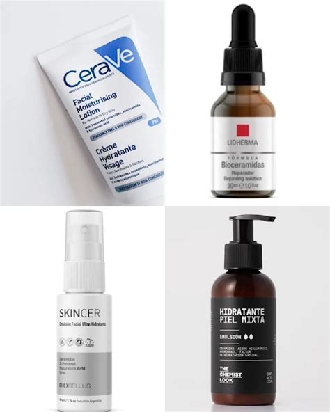 Ejemplos de productos cosméticos con ceramidas (cremas, sérums, mascarillas)