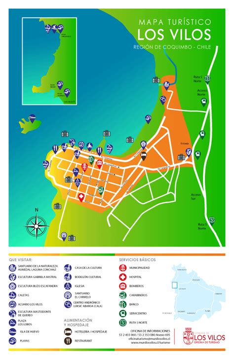 Mapa de la zona costera de Los Vilos con Cabo Tabla y Caleta San Pedro