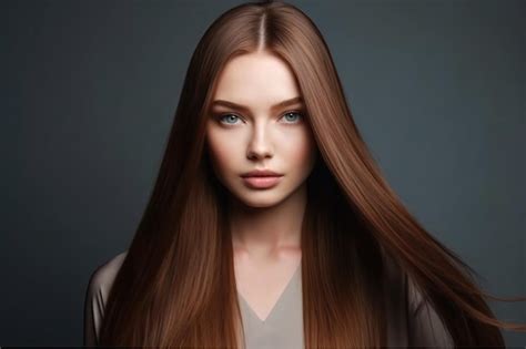 Mujer con cabello castaño brillante