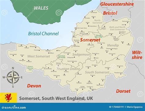 mapa histórico de Somerset Inglaterra resaltando el pueblo de Cheddar y sus cuevas de maduración