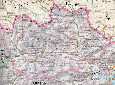 Mapa de la región de Babia en León