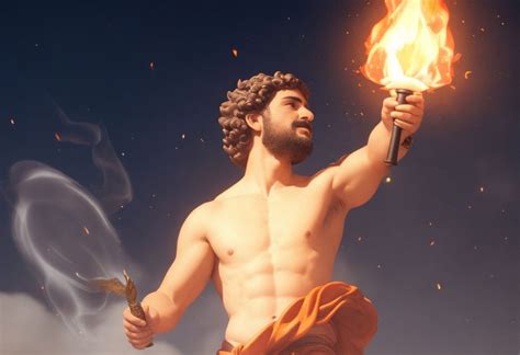 Representación de Prometeo robando el fuego a los dioses.