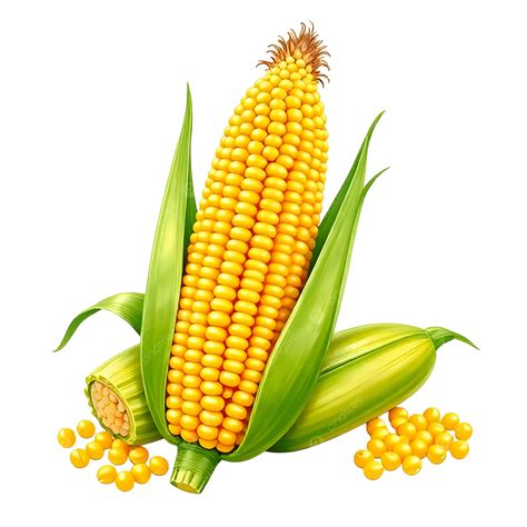 Representación artística de una mazorca de maíz con elementos simbólicos mesoamericanos