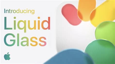 Esquema o infografía del concepto Liquid Glass de Apple, mostrando capas transparentes, efectos de luz y fluidez en la interfaz.