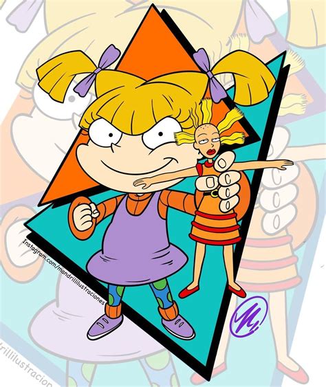 Ilustración de Angélica Pickles con su característica muñeca Cynthia