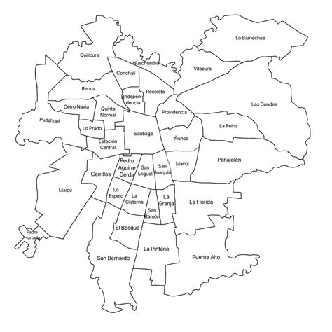 Mapa de Santiago con la ubicación de las pizzerías destacadas.