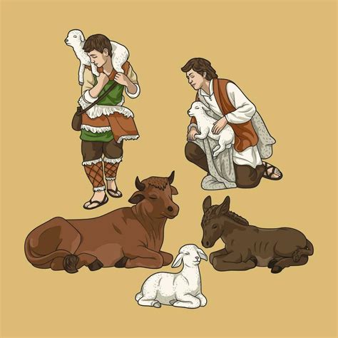 Ilustración antigua de pastores y viajeros consumiendo empanadas