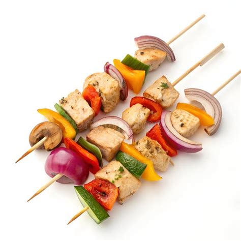 Ilustración de brochetas de verduras coloridas a la parrilla.