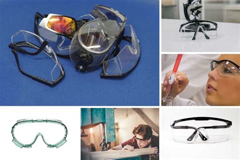 Infografía mostrando diferentes tipos de gafas de protección Bollé Safety para distintos trabajos
