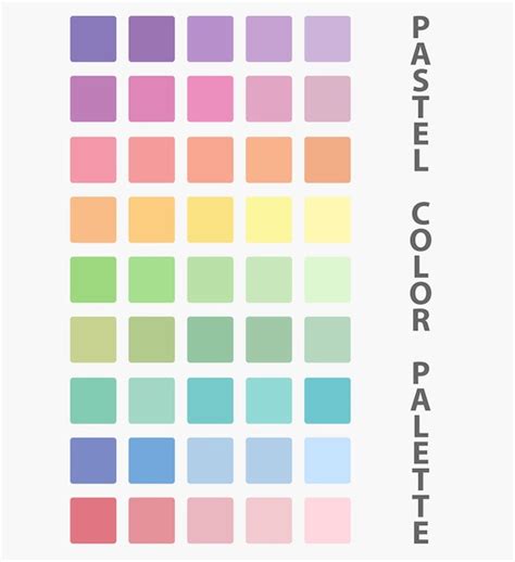 Ejemplo de una paleta de colores pastel