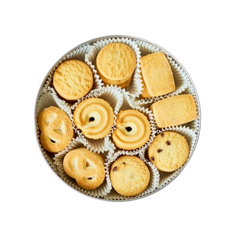 Galletas de mantequilla de estilo vintage en una caja decorada