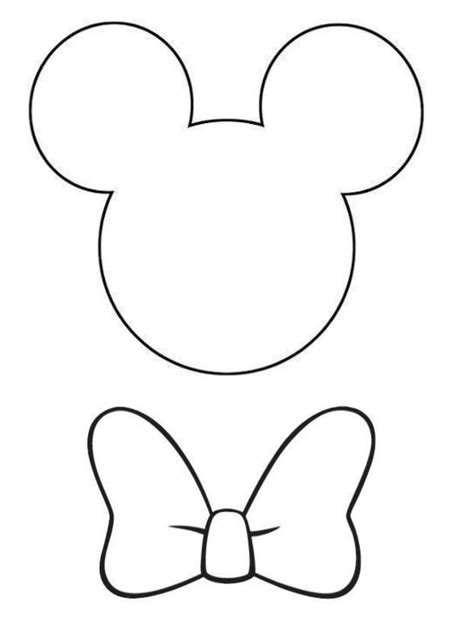 Patrón de la cabeza de Minnie Mouse para fieltro