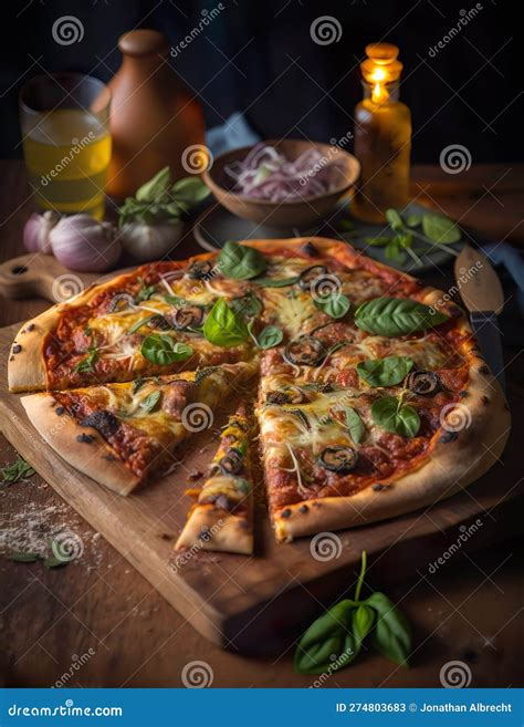 Ilustración de ingredientes frescos para pizzas vegetarianas