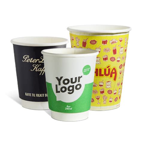 Ejemplos de vasos soperos desechables personalizados con logotipos