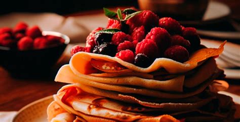 crepes de plátano con frutos rojos