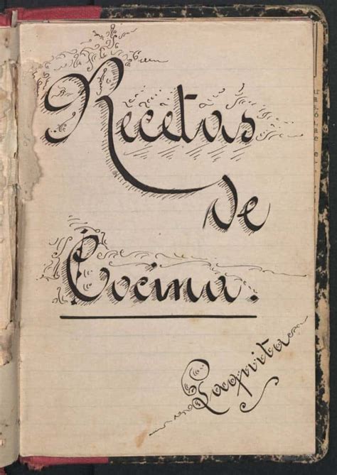 Manuscrito antiguo de recetas de cocina menorquina