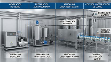 Esquema de un proceso de envasado aséptico con filtros de seguridad