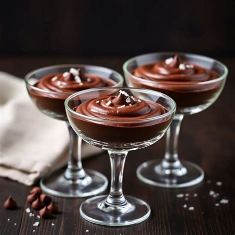 Chupitos con capas de pannacotta de chocolate oscuro, con leche y blanco.