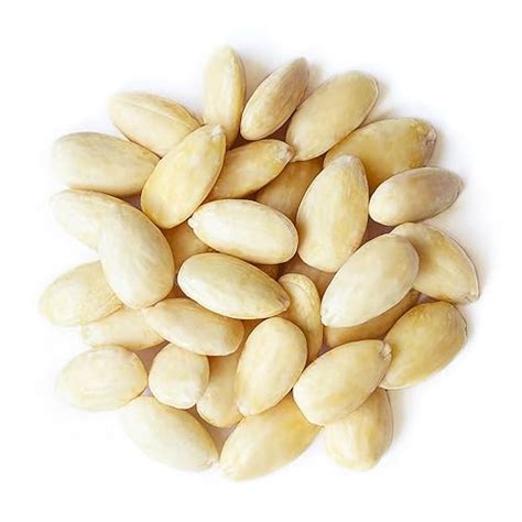 Almendras crudas con piel (RAW) y almendras blanqueadas sin piel (Blanched)