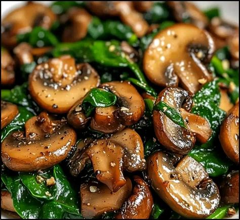 Ingredientes listos para saltear: carne marinada, champiñones, cebollino