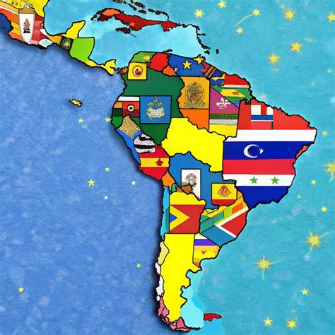 Mapa de América Latina con iconos de panes dulces típicos de cada país