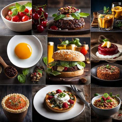 Collage de fotos mostrando diferentes platos mencionados: pizza, bowl de gohan, ensalada y postre de frutas.