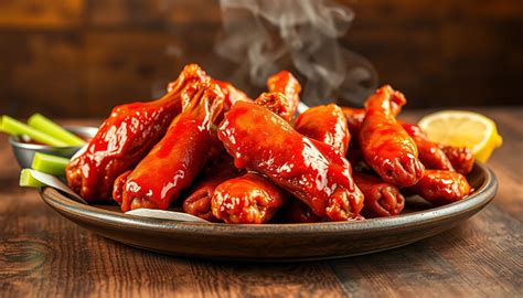 Alitas de pollo picantes con harissa, miel y limón horneándose
