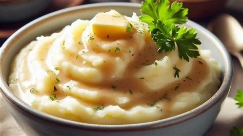 Foto de puré de papa cremoso con gravy