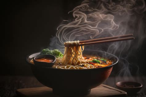 Imagen de un bol de ramen humeante con sus ingredientes característicos.