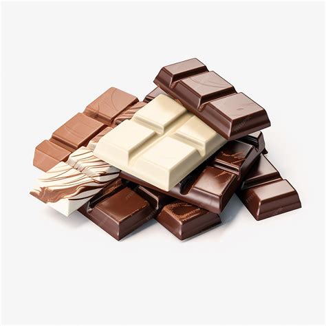 Esquema comparativo de trozos de chocolate negro, con leche y blanco con sus características principales.