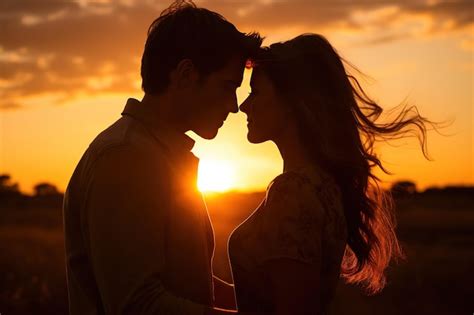 Fotografía romántica de una pareja disfrutando de un momento especial al atardecer