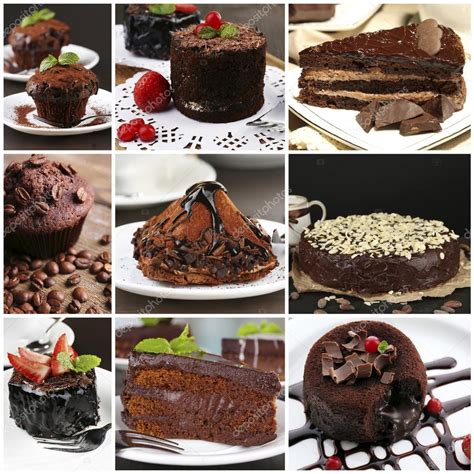 Collage de postres románticos: mousse de chocolate, galletas en forma de corazón y tarta red velvet con frutos rojos