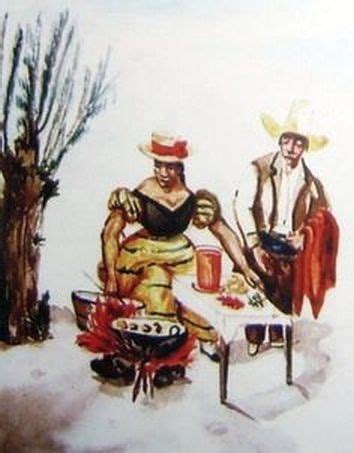 dibujo antiguo de una vendedora de picarones en Lima colonial