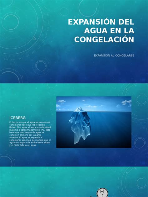 Esquema: Expansión del agua al congelarse